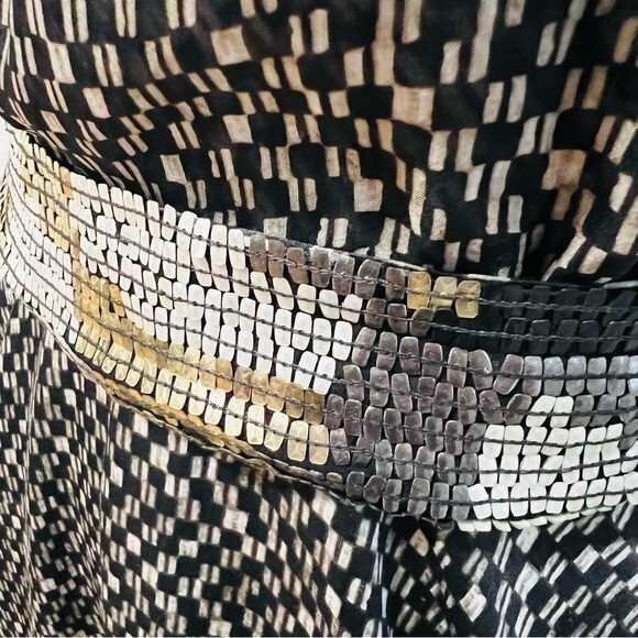 NWT Burning Torch Sleeveless Silk Dress with Sequin Belt in Women's Size XS - Picture 7 of 12